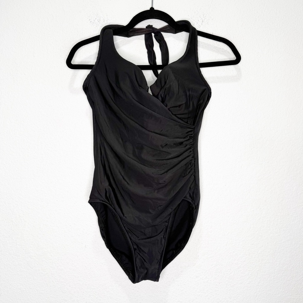 Magicsuit Halter Ruched Draped Underwire Bra Sexy One Piece Swimsuit